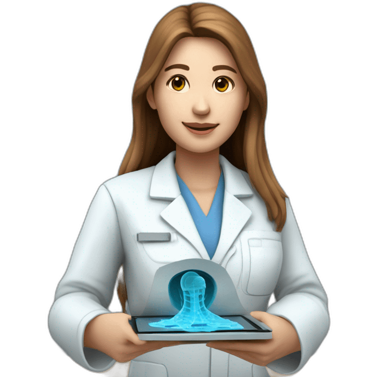 Biomedical-Engineer-studying-hologram-3d-model-of-breast emoji