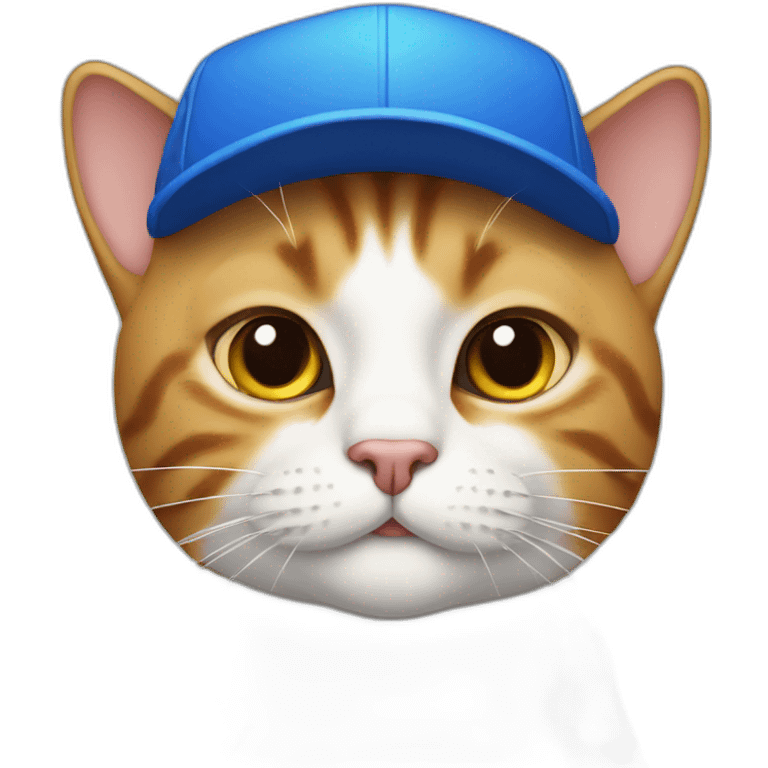 Cat with a blue cap and white shirt emoji