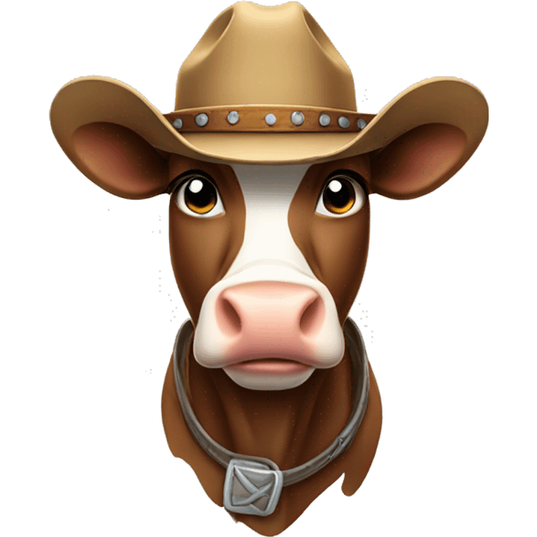 Cow wearing cowboy hat emoji