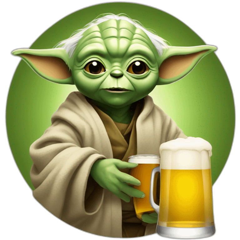 Yoda avec une bière emoji