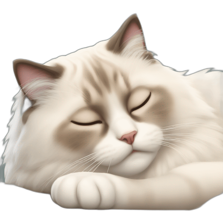 sleeping ragdoll cat emoji