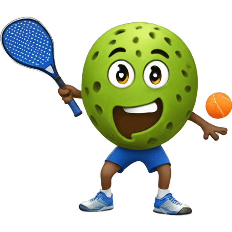 Kiwi playing pickleball emoji