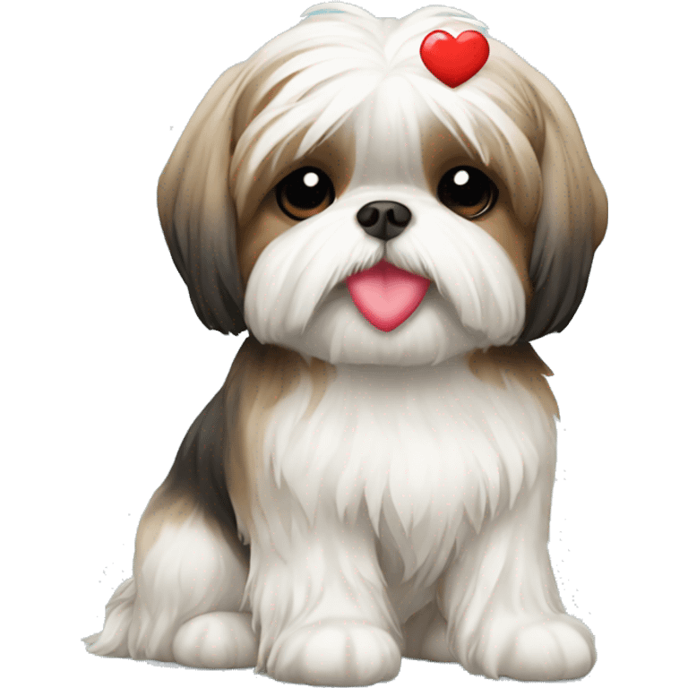 shih tzu with heart emoji