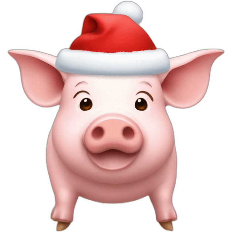 Cochon avec un bonnet de Noël emoji