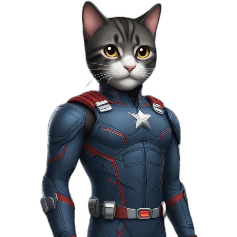 Cat waring avenger suit emoji