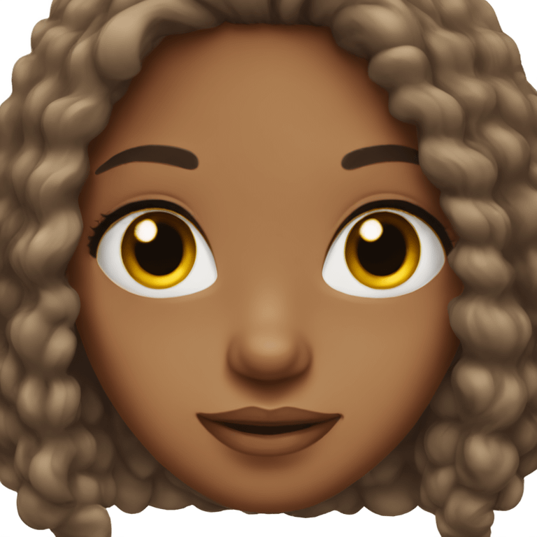 brown hair girl with lashes  emoji