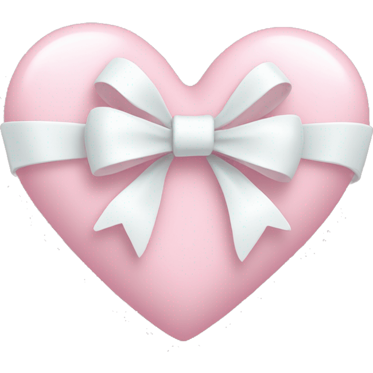 Pastel pink heart with white bow emoji