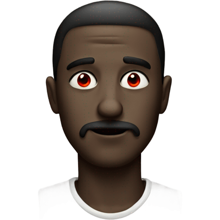 Man with red eyes black pupils smoking  emoji