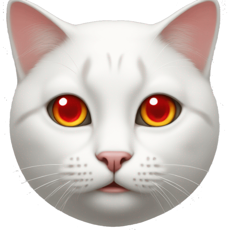 white cat with red eyes emoji