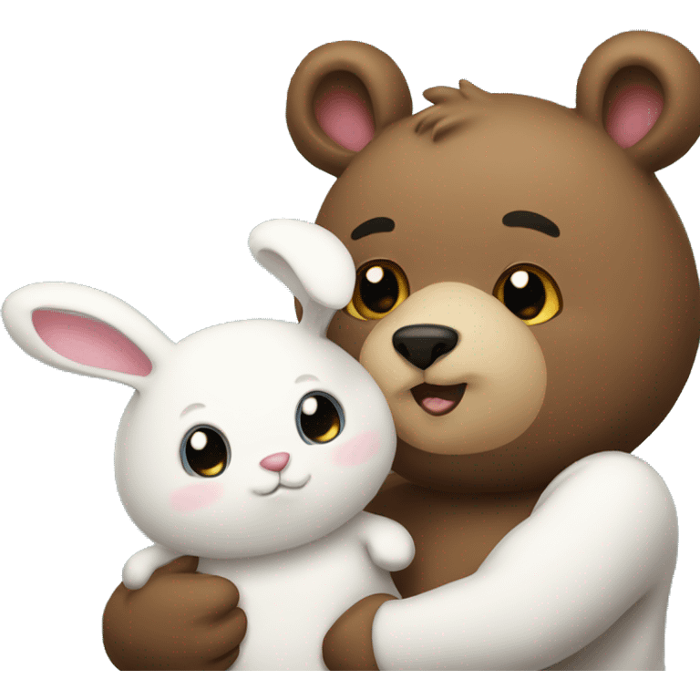 bear and bunny loving emoji