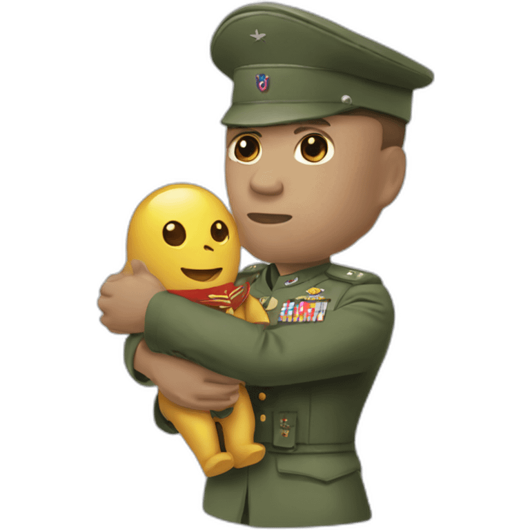 Motanka doll in the hands of a military man emoji