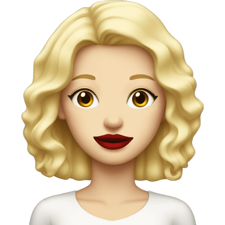 blonde with a square and red lips  emoji