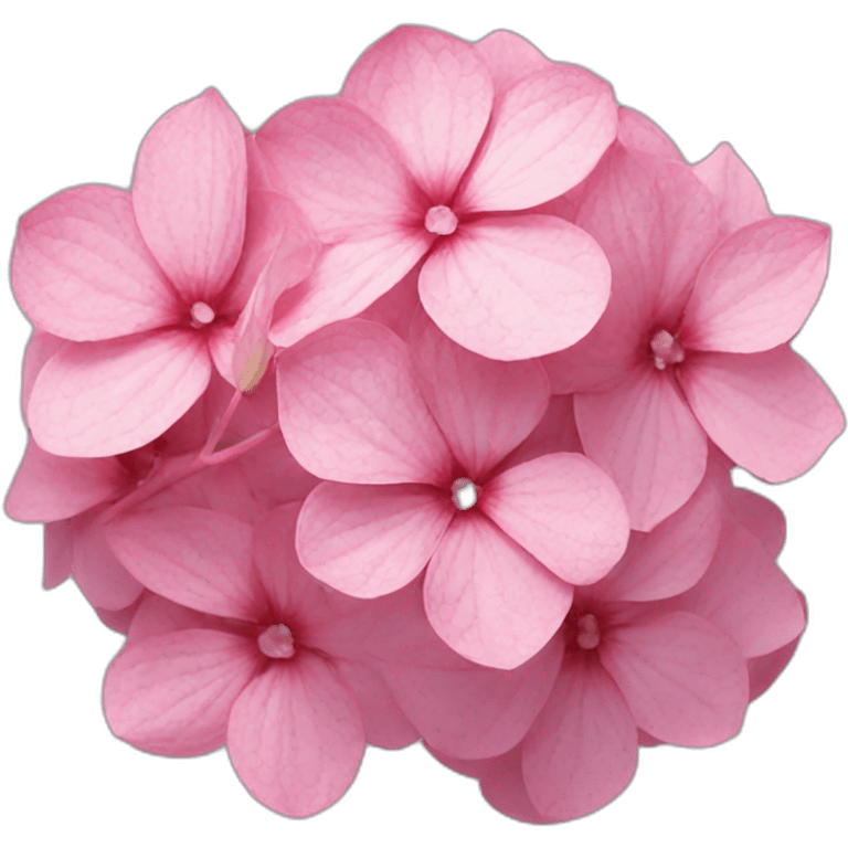 Pink hydrangea flower emoji