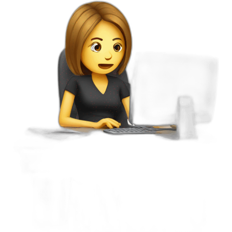 stressed-woman-at-computer emoji