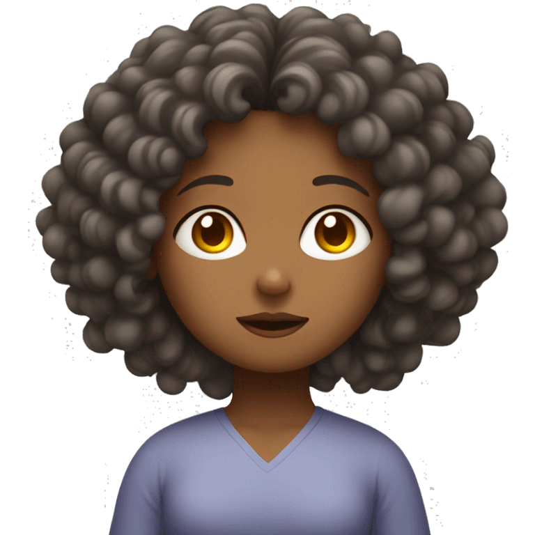 girl with curly hair meditating emoji