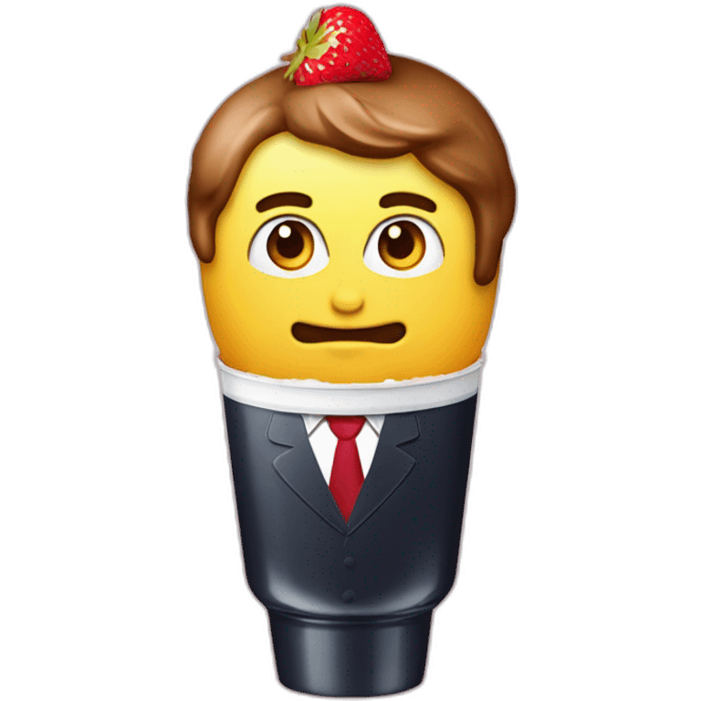 Macron glace a la fraise emoji