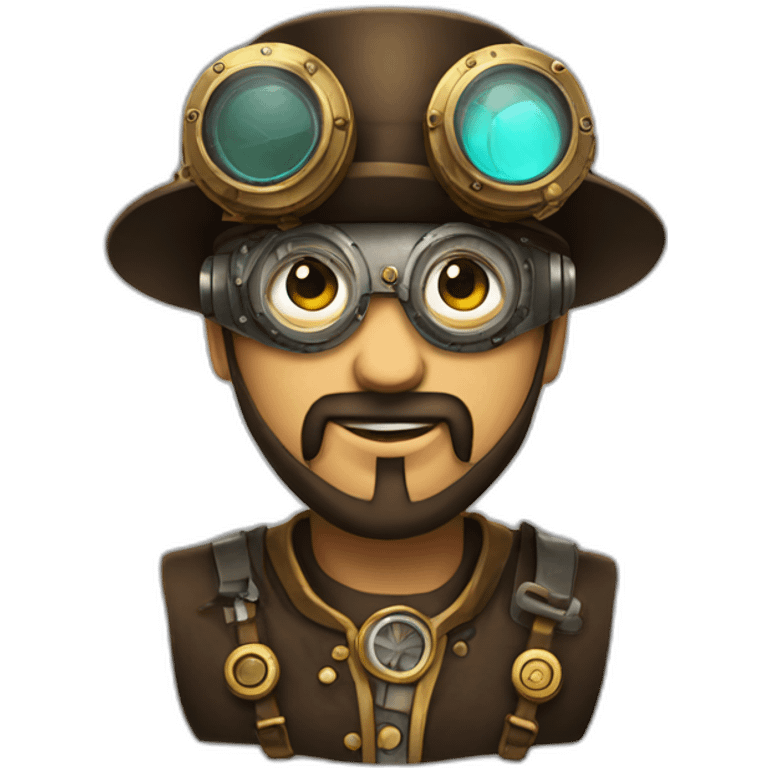 Gold Steampunk technician googles emoji