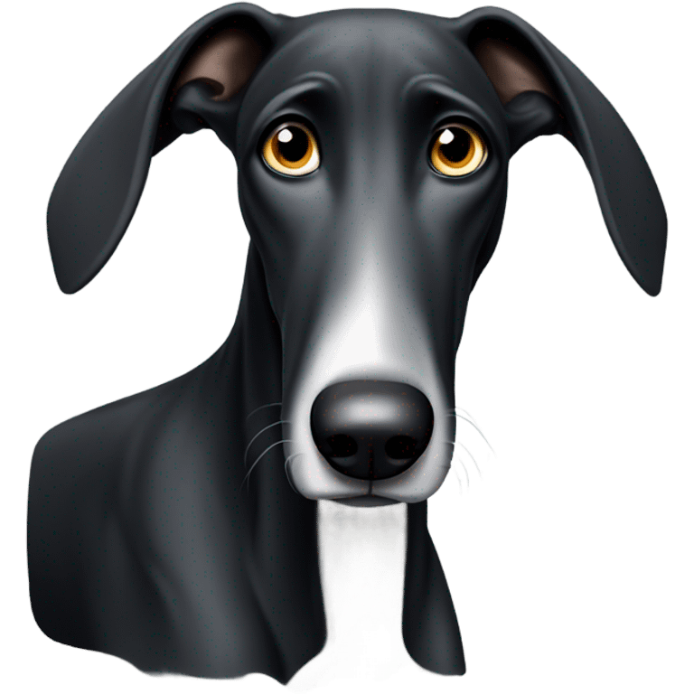 Sad black greyhound emoji