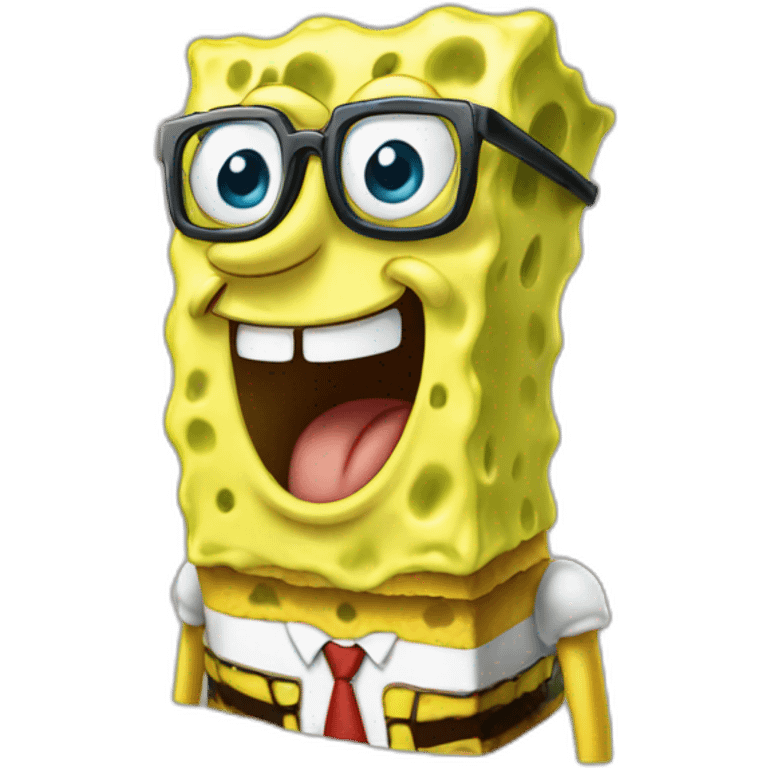 spongebob wearing glasses emoji