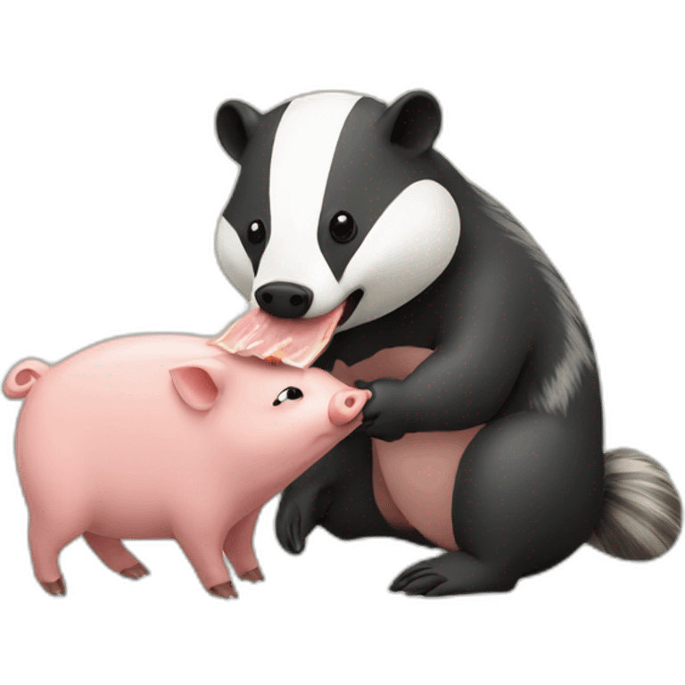 badger eating a pig emoji