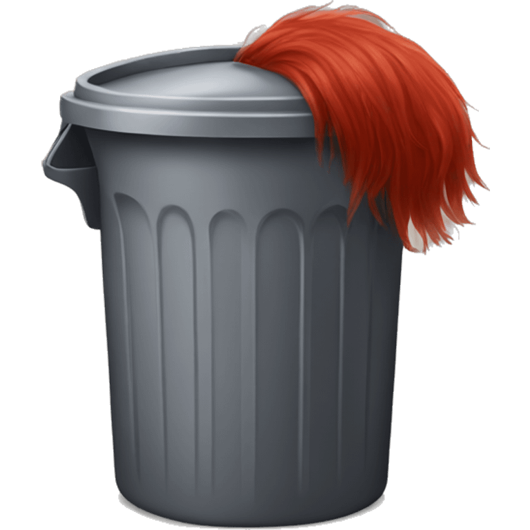 Trash can with red hair emoji