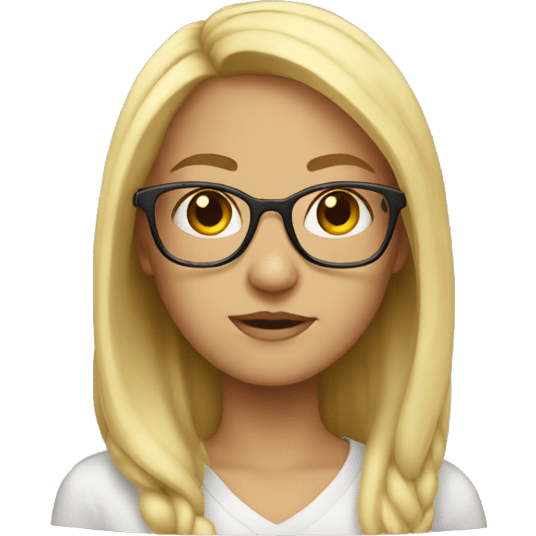 blonde girl with glasses emoji