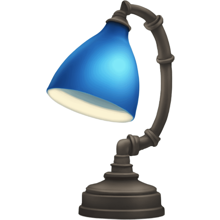 A blue lamp laughing emoji