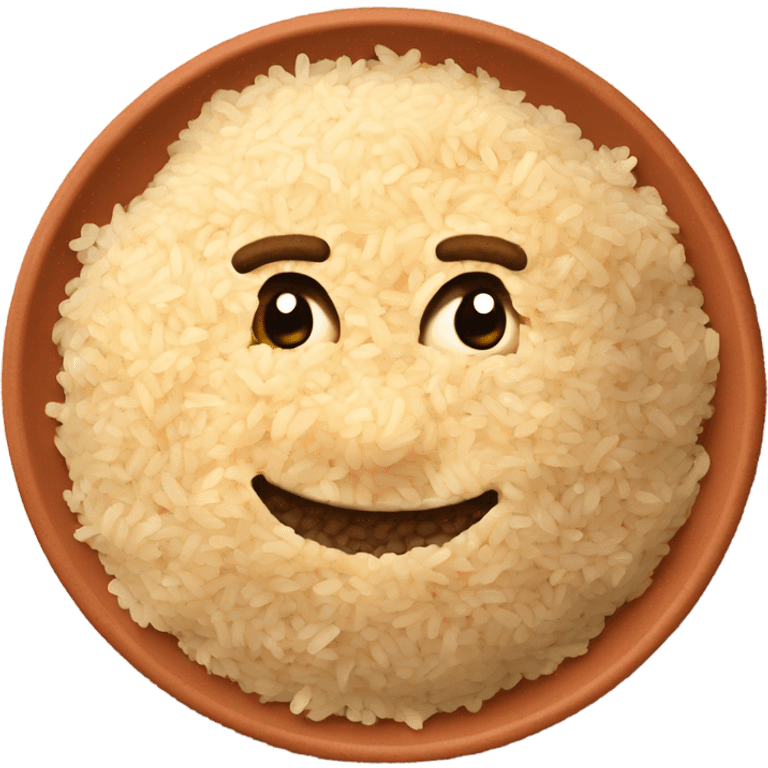 salted pure fried rice on a terra cotta plate emoji