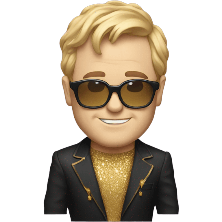 Elton John in gold XAN shirt emoji