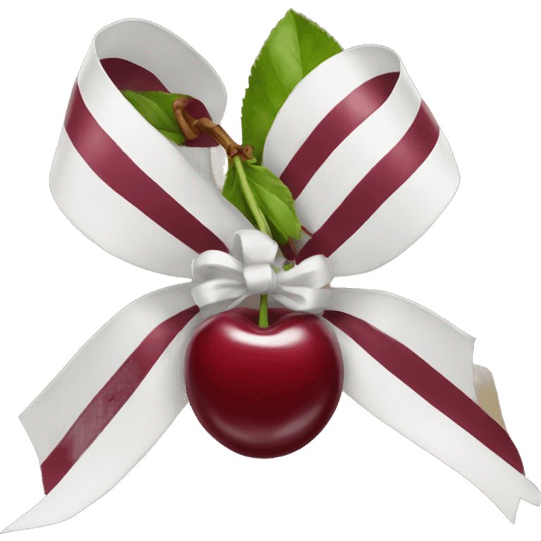 Cherry with white ribbons emoji