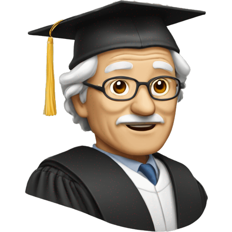 old professor with graduation cap emoji