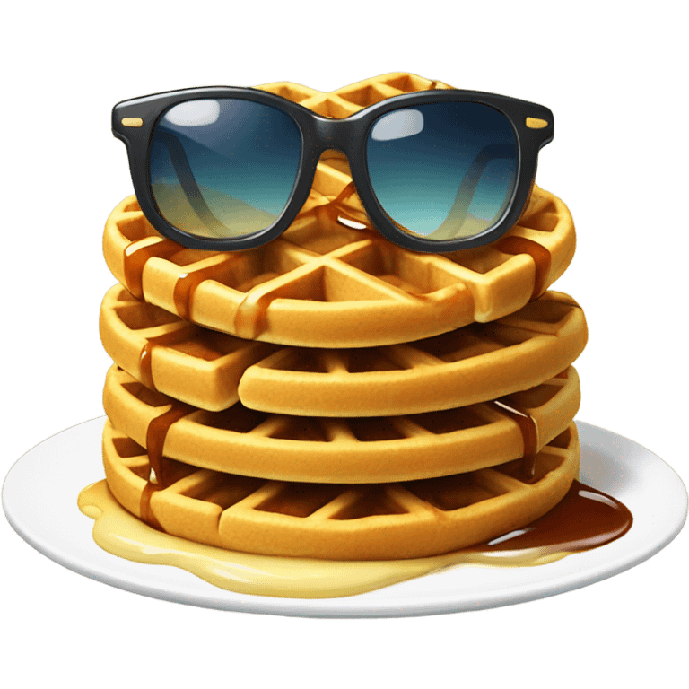 Waffles wearing sunglasses wearing syrup emoji