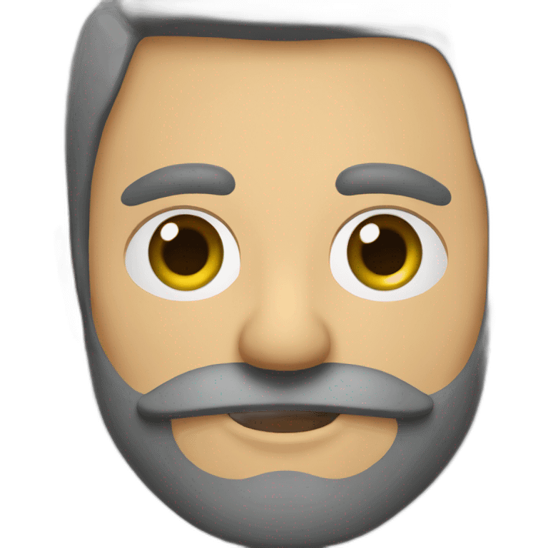 Calvo barba fina con dos hileras ojos verdes emoji