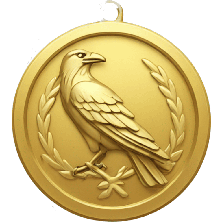 gold raven medal emoji