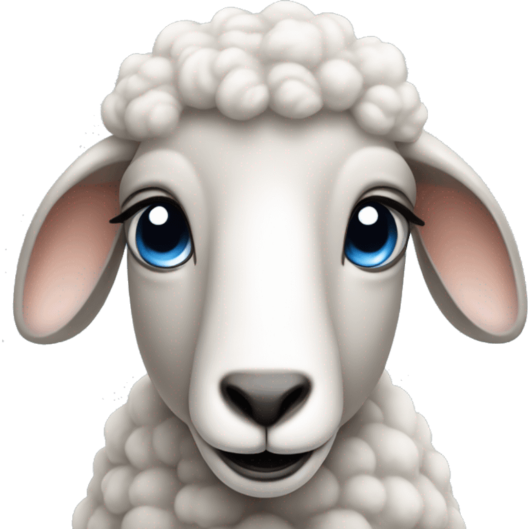 Sheep wearing blue earrings emoji