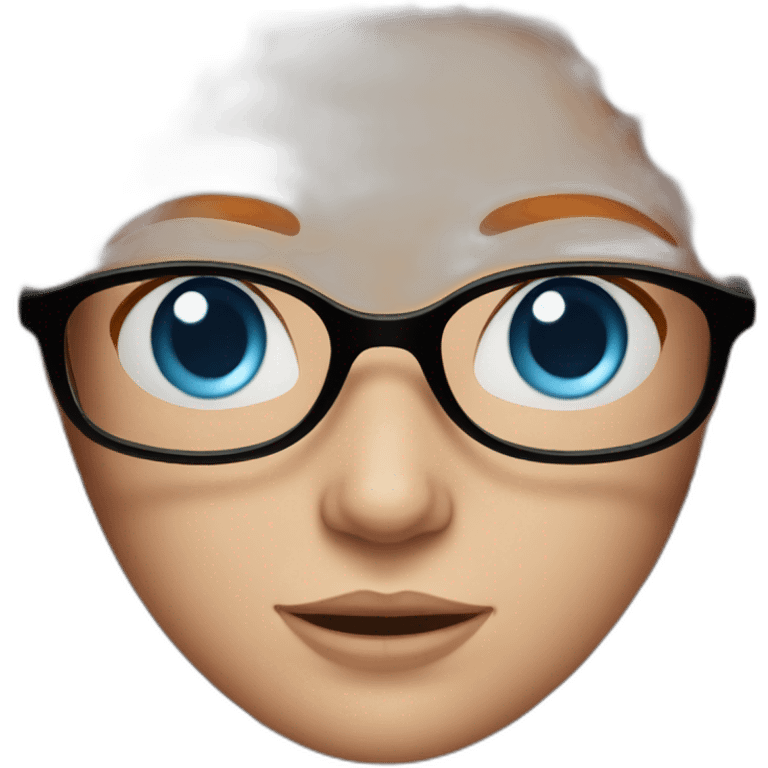 ginger woman with freckles and blue eyes and glasses emoji