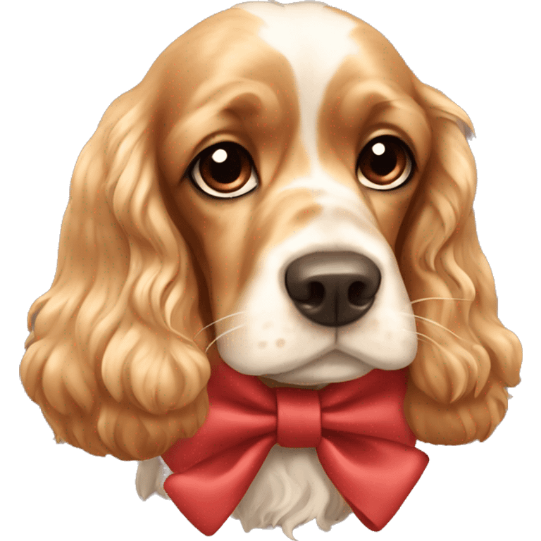 Cocker spaniel wearing a bow  emoji