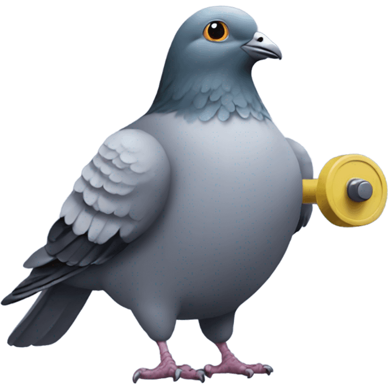 Pigeon lifting weights emoji