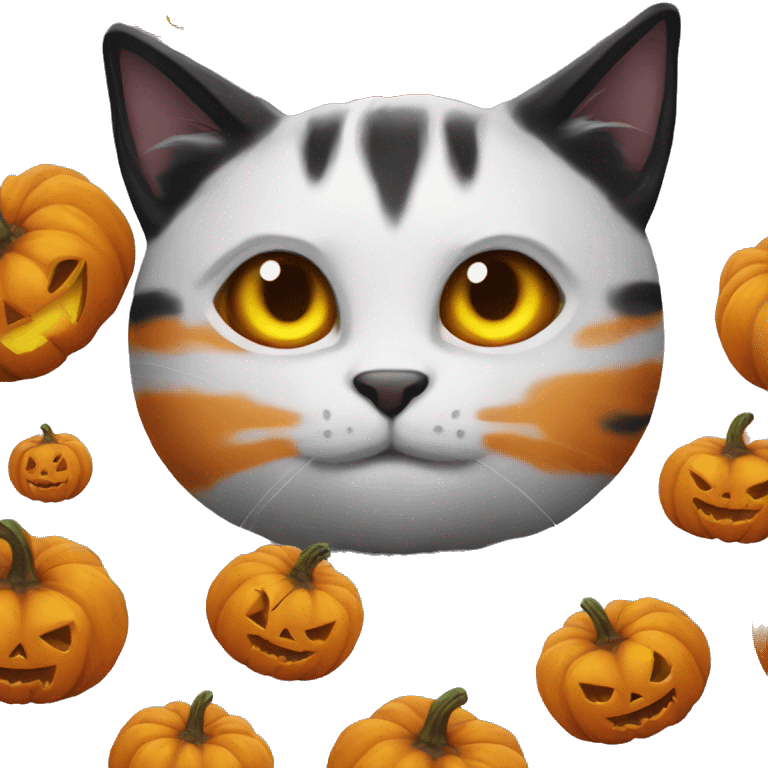 Halloween pumpkin cat emoji