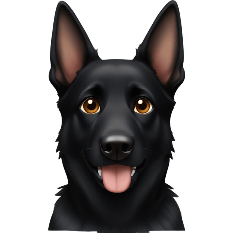 Black German shepherd with Brown eyes emoji