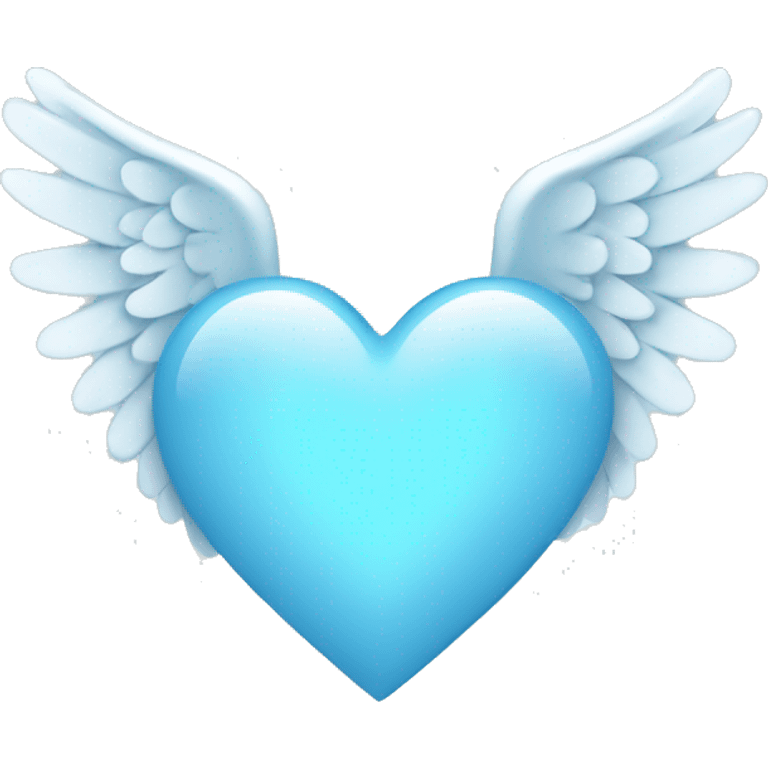 Light Blue heart with angel wings emoji