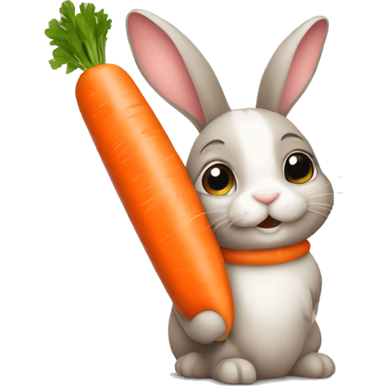 Bunny with carrot emoji