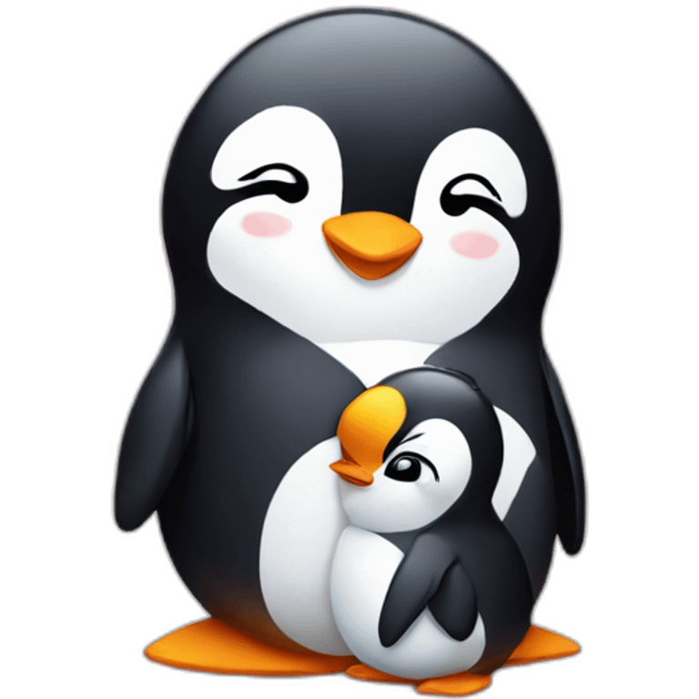 Penguin hugging princess emoji