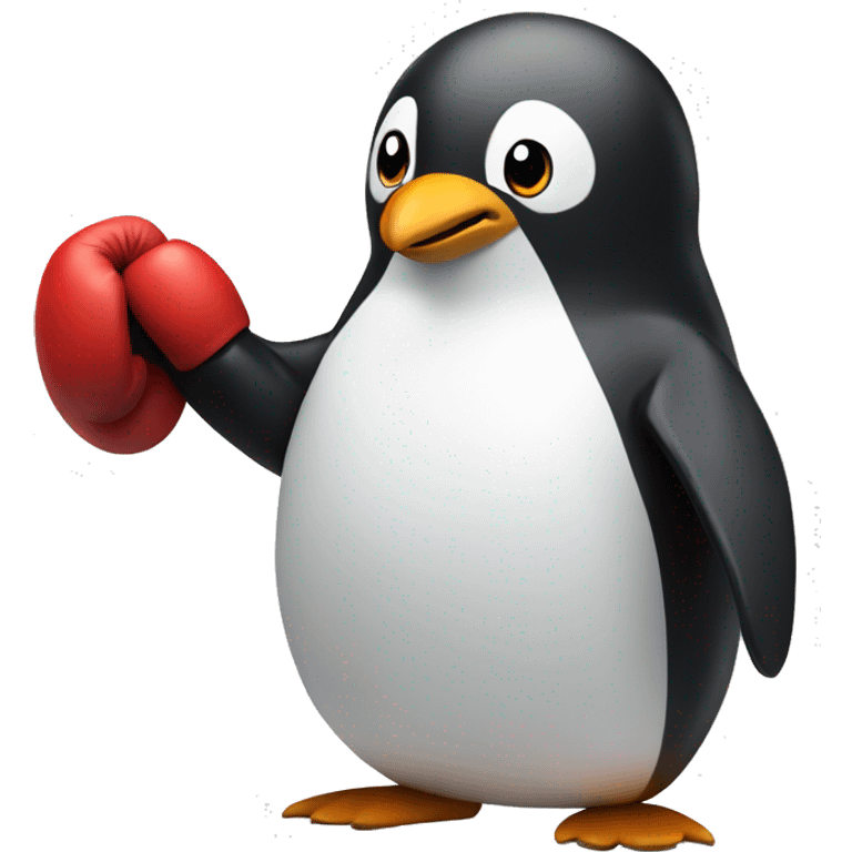 Penguin wearing boxing gloves emoji