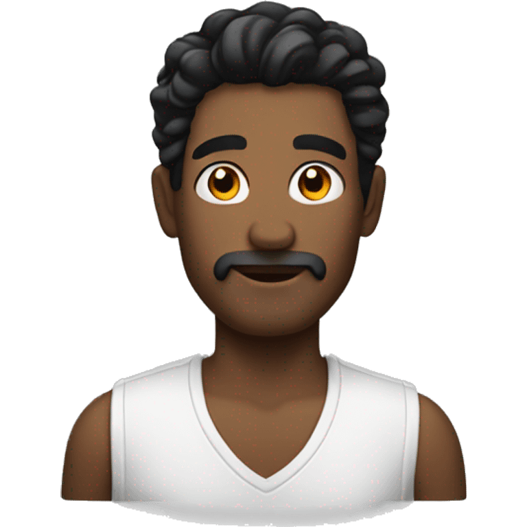 Man with black locks  emoji