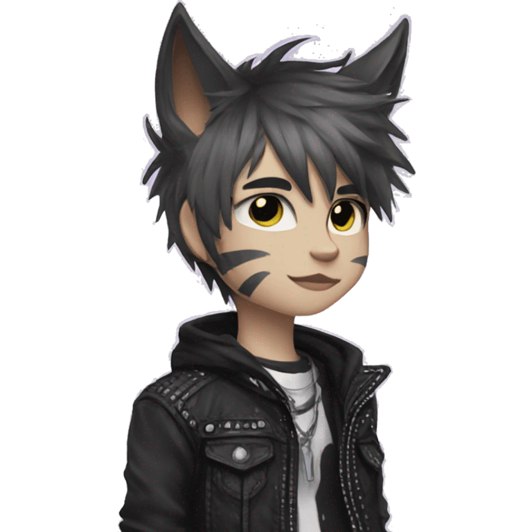 Cute Edgy Attractive Punk Catboy emoji