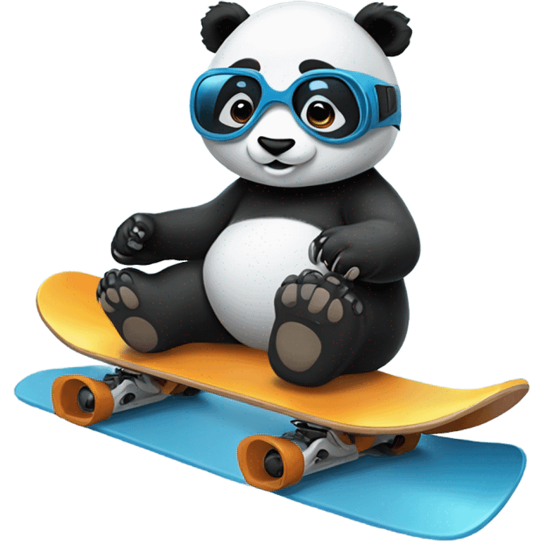 panda on a snowboard  emoji