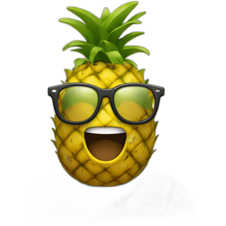 Gros ananas avec lunettes emoji