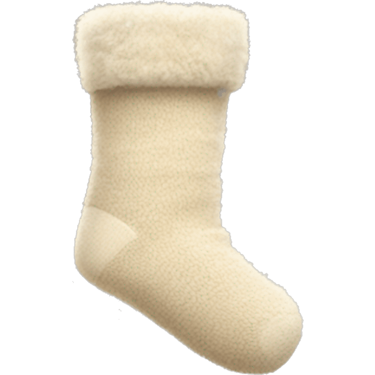 Beige fluffy winter sock emoji