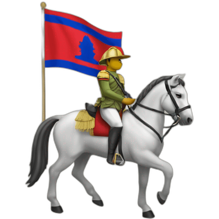 cambodgian flag with an horse soldier emoji